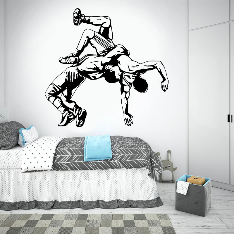 Home Gym On Wall - المصارعة رمي صور مطبوعة للحوائط الفينيل