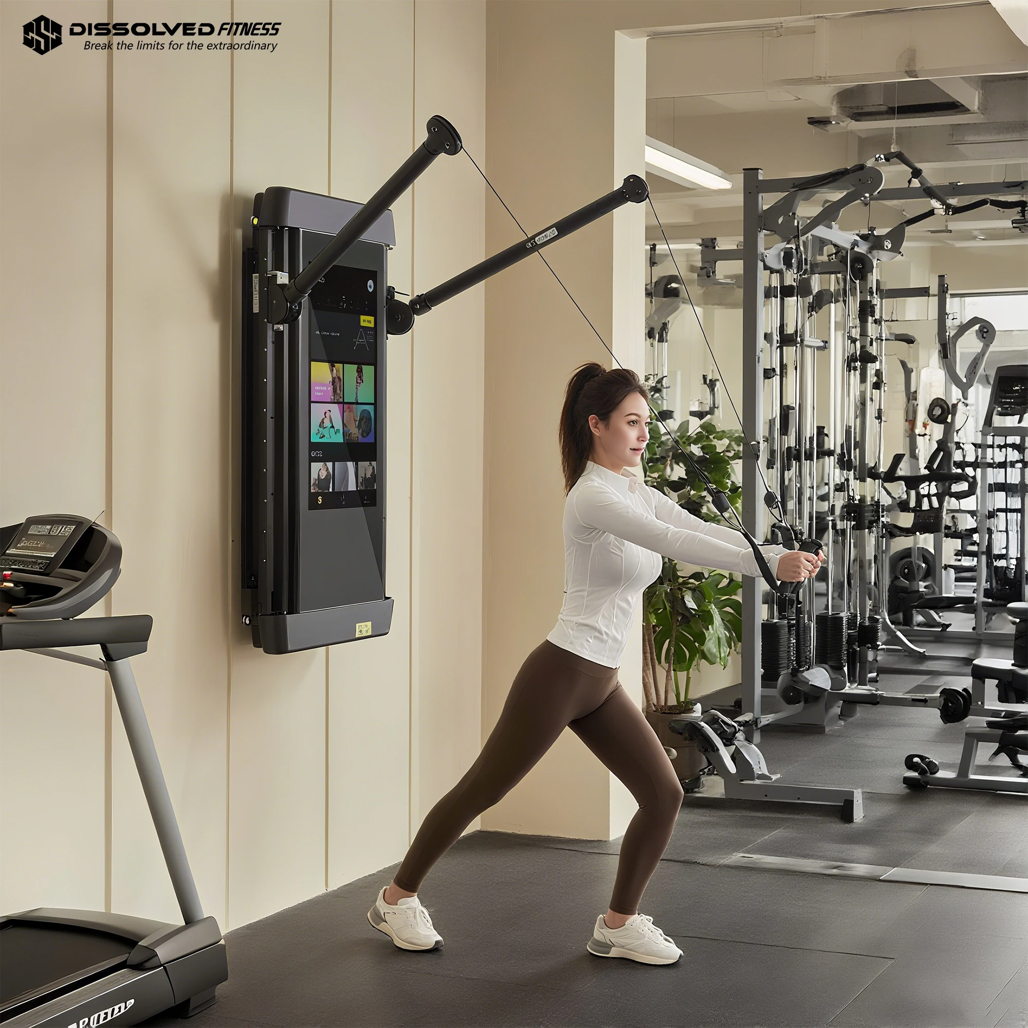 Home Gym Wall Mounted - مرآة ذكية للتدريب مزودة بشاشة LCD