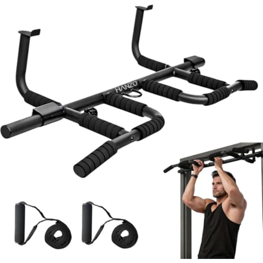 Home Gym Set - مجموعة قضبان سحب للباب مع أحزمة