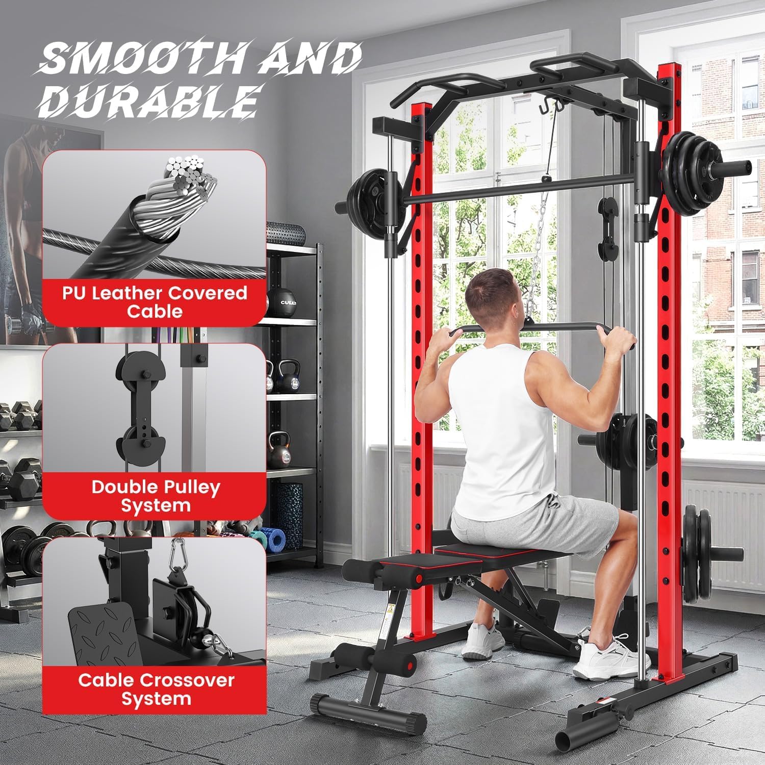 جهاز سميث متعدد الوظائف مع وحد - مراجعة Home Gym With Smith Machine وسعره